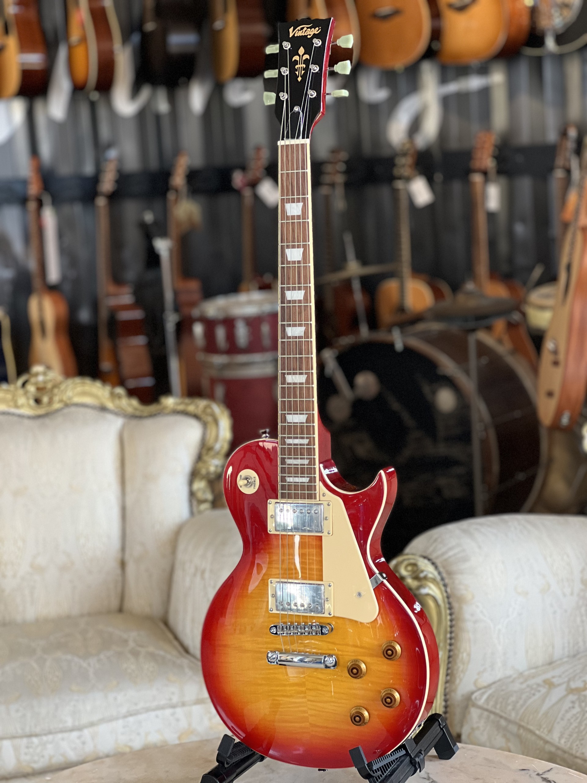 Vintage V100CS Flame Cherry Sunburst