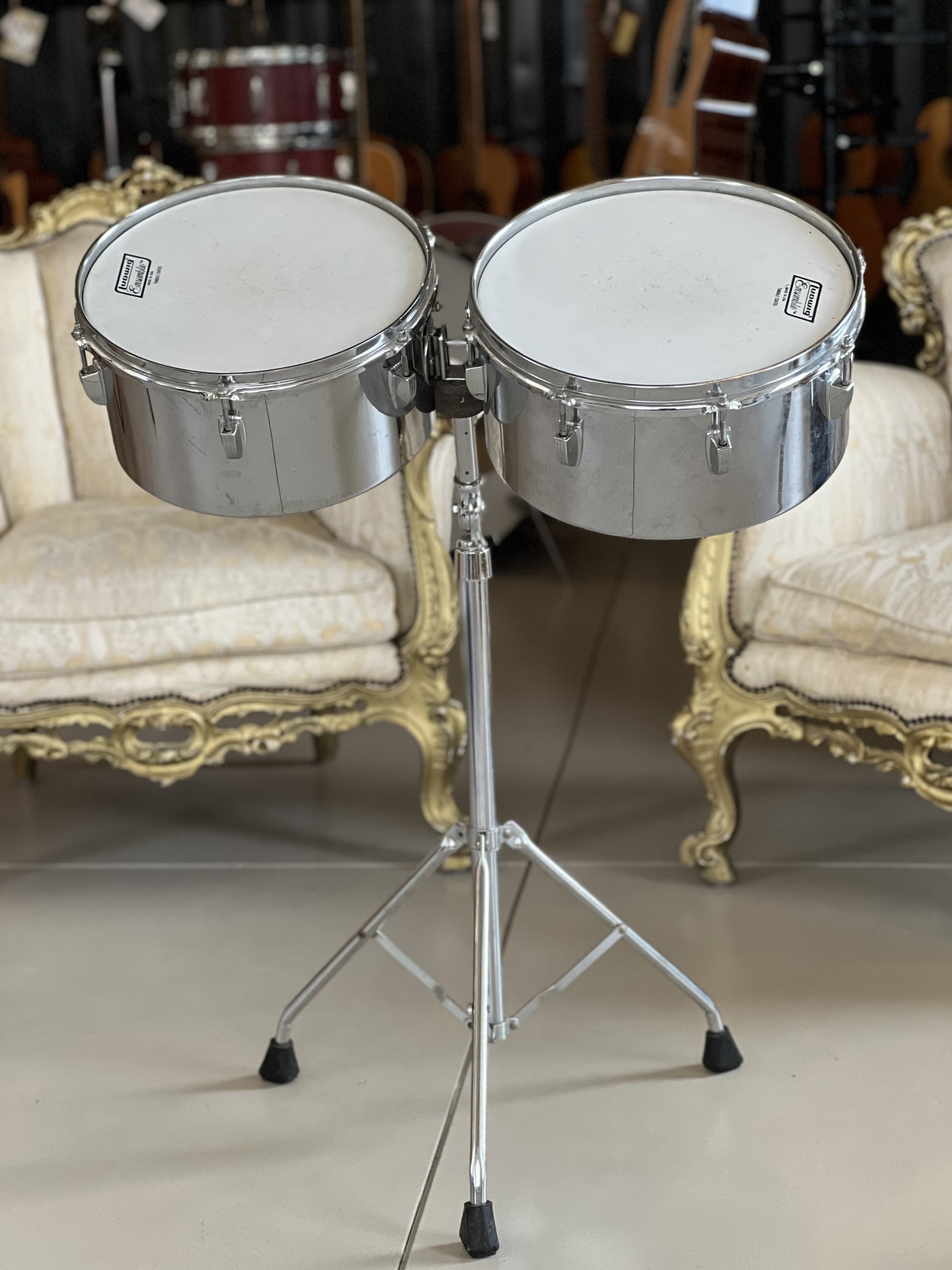 Ludwig Monroe Badge Timbales 1984 w/ Stand