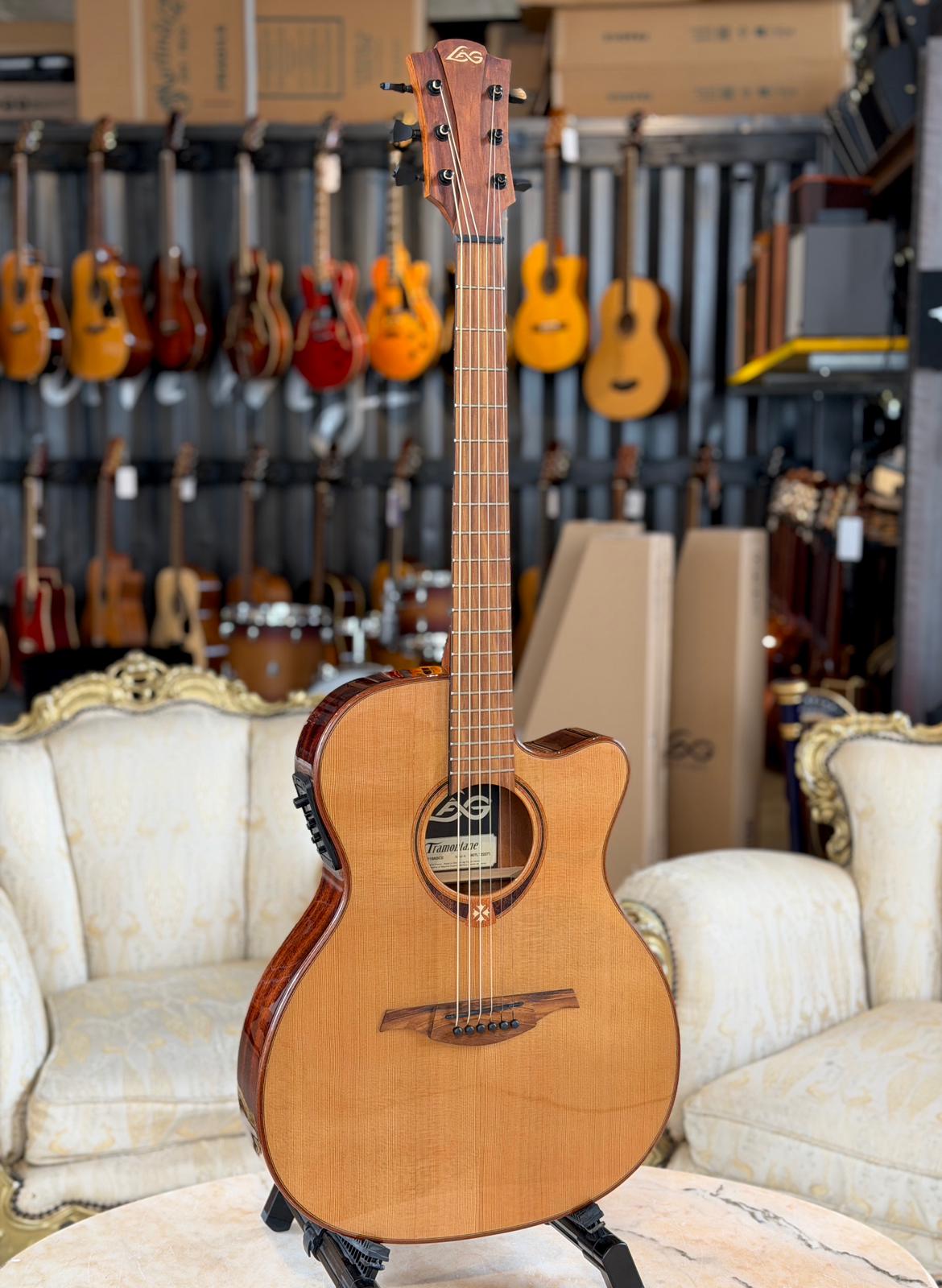 LAG T118ASCE Tramontane 118 Auditorium Slim Cutaway Electro Natural