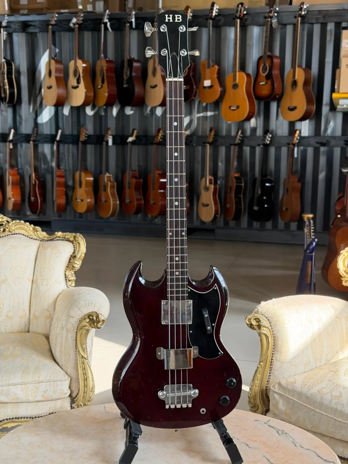Aria HB SG Bass Cherry Red 70s