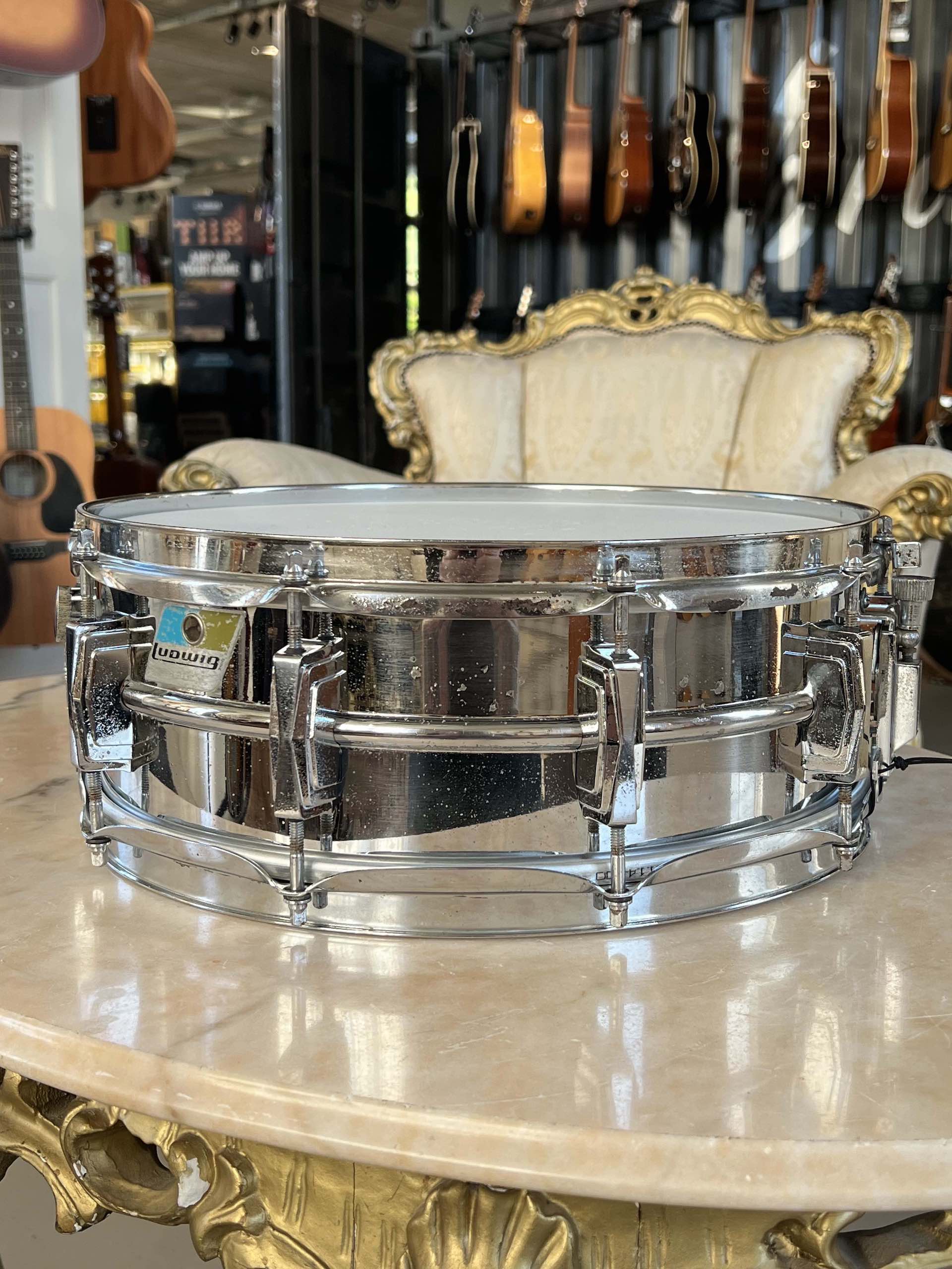 Ludwig Blue Olive Badge Supraphonic 14x5 1970 - immagine 2