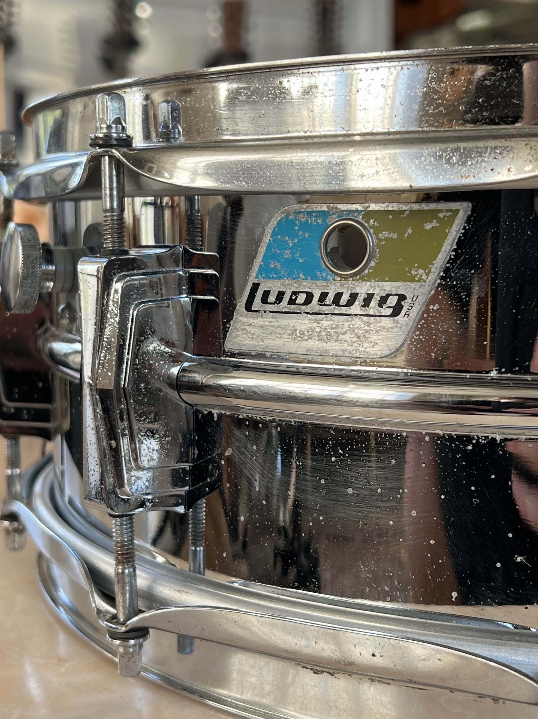 Ludwig Blue Olive Badge Supraphonic 14x5 1970 - immagine 3