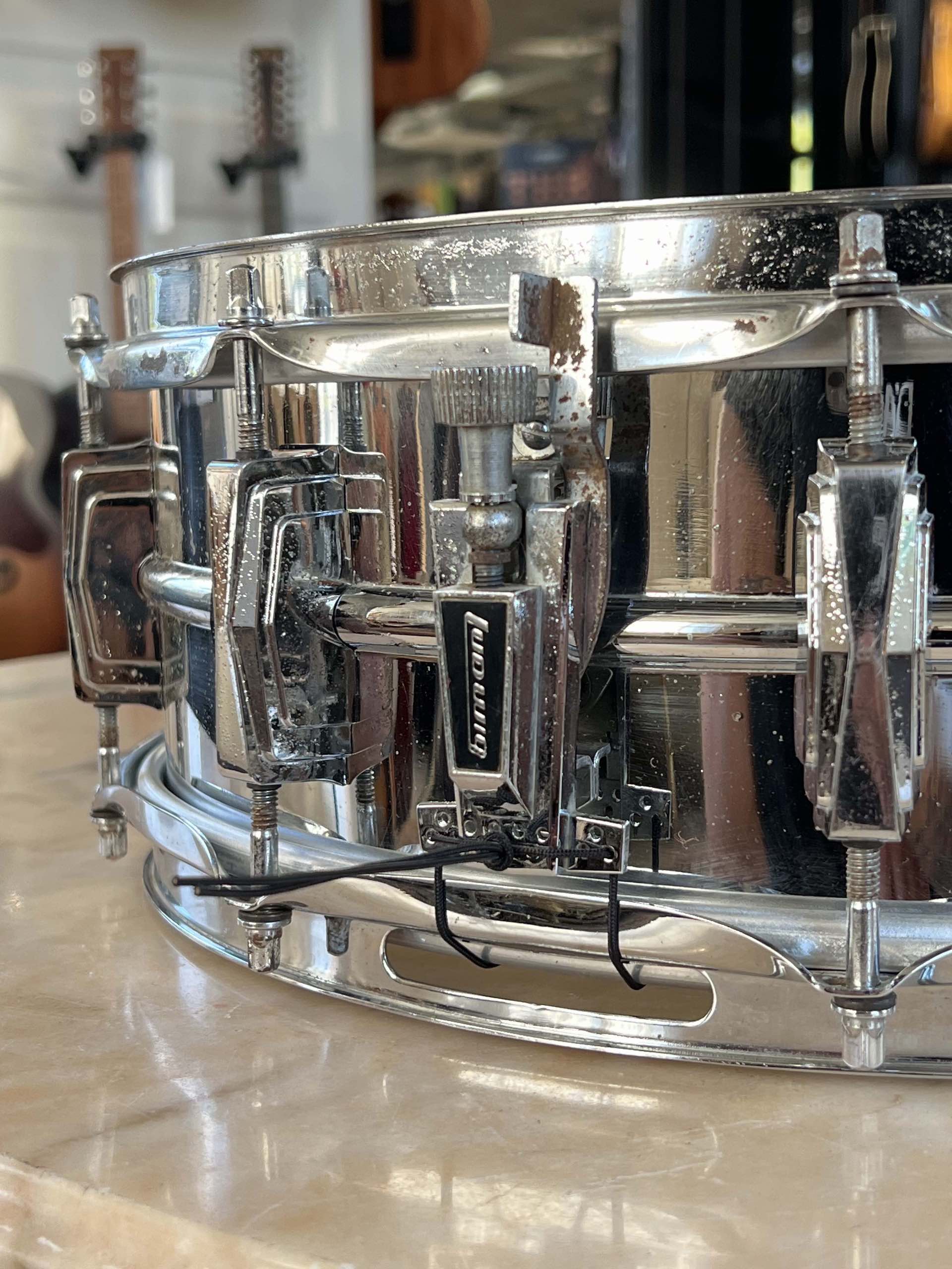 Ludwig Blue Olive Badge Supraphonic 14x5 1970 - immagine 4