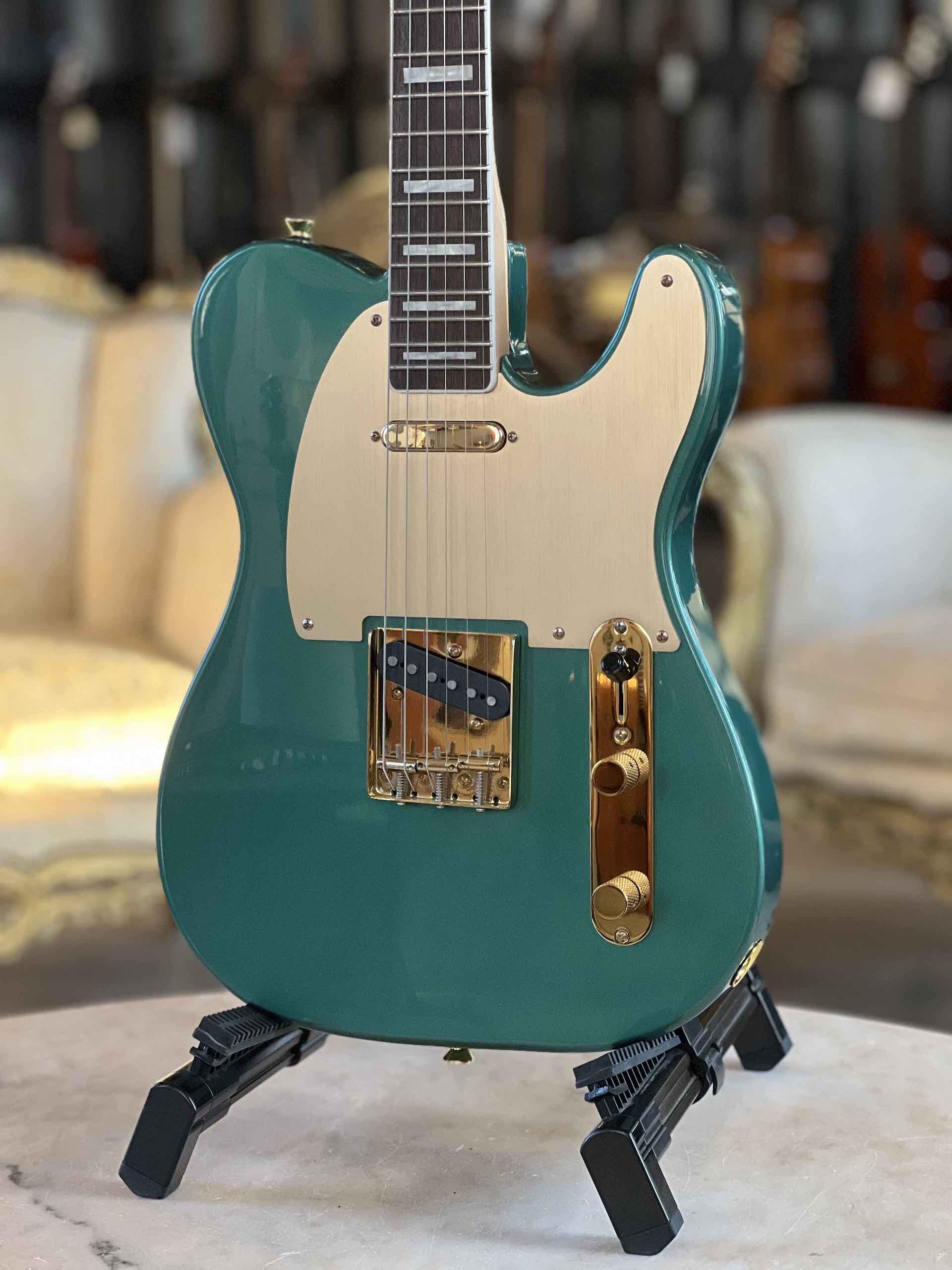FENDER Squier 40th Telecaster LRL Gold Edition Sherwood Green Metallic - immagine 2